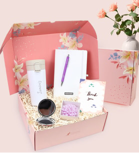 Kişiye Özel Termos & Defter & Mor Tükenmez Kalem & El Aynası & Lotus Mum Hediye Seti