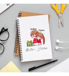 Mutlu Yıllar & Merry Christmas Yılbaşı Tasarımlı Kişiye Özel Defter