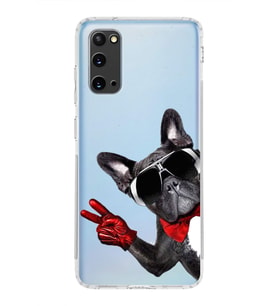 PrintiFy Samsung Galaxy S20 ile Uyumlu 1mm Slim Fit Köpek 2 050e Baskılı Şeffaf  Kılıf
