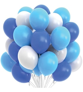 Mavi Beyaz Lacivert Renkli Pastel Balon Helyumlu 20 adet