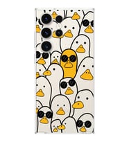 Samsung Galaxy S23 Ultra  Kamera korumalı Kapak Duck Tasarımlı  Şeffaf Kılıf