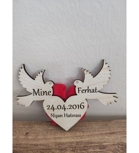 Ahşap Kanarya Söz, Nikah, Nişan, Kına, Düğün Magneti, Hediyelik Magnet