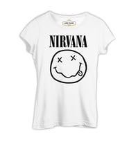 Nirvana - Logo Beyaz Kadın Tshirt