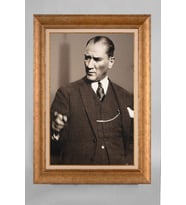Altın Varaklı Paspartulu Çerçeveli Atatürk Tablo sd838