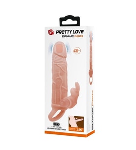 5 cm Dolgulu 10 Hız Titreşimli Süper Realistik Penis Kılıfı