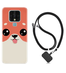 Tecno Camon 16 18P Pova Kılıf Boyun Askılı Silikon Sevimli Köpek 1731