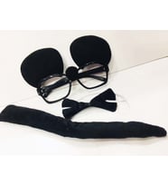 Nessiworld Mickey Mouse Gözlüğü Papyonu Kuyruğu Seti (Krem)