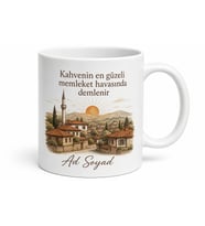 Memleket Temalı Sabah Kahvesi Baskılı Kupa Bardak Özel Tasarım Hediye