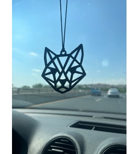 Dikiz Aynası Süsü – Geometrik Kedi Figürü - Plastik, Cam Çizmez