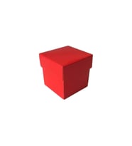Komple Karton Kutu Düz Renk 6X6X6 CM (25 Adet)  Kırmızı