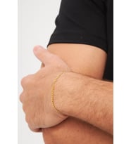 18K Altın Kaplama 3mm Gurmet 925 Ayar Gümüş Zincir Bileklik VEB-5209