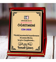 Matematik Öğretmeni Baskılı Plaket (2. Tasarım)  Kişiye Özel (Kırmızı)