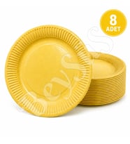 Parti Kağıt Tabak 8li Sarı
