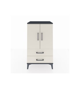 Hyperion Komodin 2 Raflı 2 Çekmeceli 2 Kapaklı 60x44x106 Antrasit-Aytaşı
