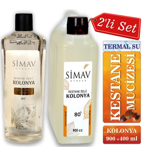 Simav Synaus Kestane Özlü ve Termal Sulu Kolonya 2'li Set 900ml + 400ml