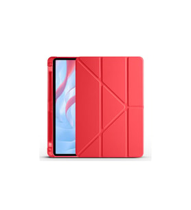 Apple iPad Pro 11 2021 3.Nesil Kalemlikli Standlı Katlanır Kılıf (Kırmızı)