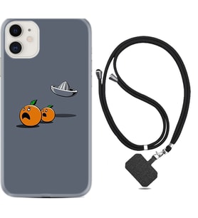 Apple iPhone 11 12 13 Mini Kılıf Boyun Askılı Silikon Orange Escape 1374