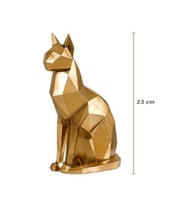 El Yapımı Kübik Kedi Heykeli Dekoratif El Yapımı Heykel Biblo 23 Cm El Yapımı