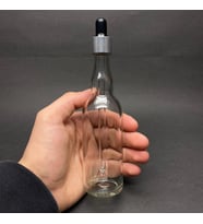 100 Ml Boğumlu Model Cam Damlalıklı Şİşe , Gümüş Metal Kapaklı , 100 Cc Cam Damlalıklı Boğumlu Şişe x 6 Adet (Şeffaf)
