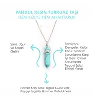 Doğal Taş TURKUAZ TAŞI Pandül Kesim Kadın Erkek (Unisex) İster Kolye İster Anahtarlık