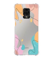 Xiaomi Redmi Note 9S Köşe Korumalı Antişok Kapak Karışık Renkler Tasarımlı Şeffaf Silikon Kılıf