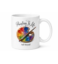 Painting Is Life Baskılı Resim Yapmak Hayattır İngilizce Kupa Bardak Hediye