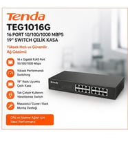 TENDA TEG1016G 16 PORT 10/100/1000 MBPS 19" SWİTCH ÇELİK KASA