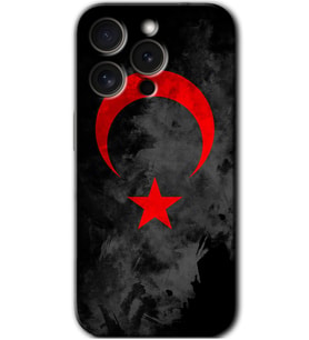 İphone 15 Pro Kılıf HD Desen Baskılı Kılıf - Black Ayyıldız
