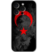 İphone 15 Pro Kılıf HD Desen Baskılı Kılıf - Black Ayyıldız
