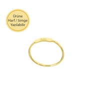 14k Altın Plaka Bar Minimal Yüzük