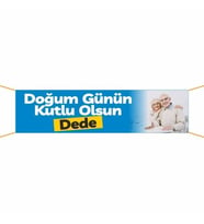 Doğum Günü Pankartı (Dede)-18 75x300 cm (Çok Renkli)