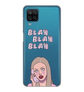Samsung Galaxy A12/M12 Uyumlu Blah Blah Blah Mean Girls Desenli Şeffaf Telefon Kılıfı