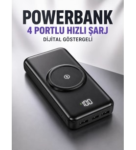 10.000 Mah Powerbank 4 Portlu Hızlı Şarj Dijital Göstergeli