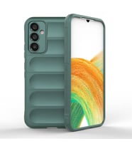 Samsung Galaxy A34 Uyumlu Kılıf Esnek TPU Oyuklu Arka Yüzey Tasarımlı Zore Etnik Silikon Kapak (Koyu Yeşil)