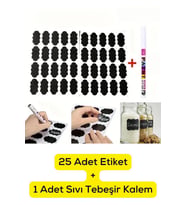 Mithra Life 25 Adet Kavanoz Baharat Kalemli Sticker Etiketi MIT1102