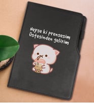 BK Gift Neyse Ki Prensesim Tasarımlı Siyah Termo Deri Not Defteri 15x21cm-1
