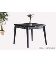 Yanlardan Açılır Katlanır Büyüyen Kare Masa  75x80 cm (Siyah - Beyaz)