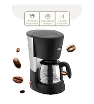 2İN1 FİLTRE KAHVE - ÇAY DEMLEME MAKİNESİ 1.2LT CAM HAZNE - SU SEVİYE GÖSTERGE  SCM-2938 (4915)