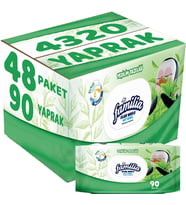 Familia Islak Havlu Mendil Yeşilin Tazeliği 90 Yaprak Plastik Kapaklı 48 Li Set 4320 Yaprak