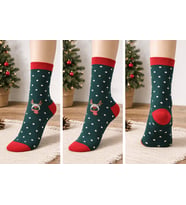 Desenli Çorap Setleri Unisex Noel Yılbaşı Chirstimas Çorapları (Haki-Yeşil)