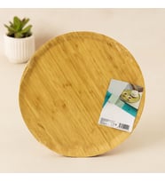 38 cm Yuvarlak Bambu Servis Tepsisi Sunum Tahtası