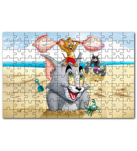 Cakapuzzle Tom ve Jerry Tough Tumble Puzzle Yapboz MDF (Ahşap) (120 Parça)