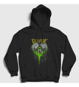 Presmono Unisex Siyah Skulls Bullet For My Valentine Kapüşonlu Sweatshirt 23473tt