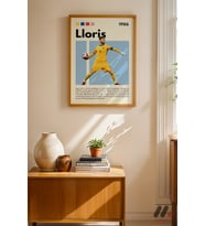 Lloris Futbol Posteri, Ahşap Çerçeveli Duvar Tablosu - Spor Severlere Hediye