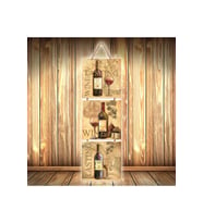 Wine Tasting Tasarımlı Üçlü Retro Ahşap Poster Ü425