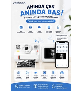 Çocuk Anında Baskılı Fotoğraf Makinesi 16MP Dijital Kamera 1080P Video WiFi Telefon Destekli