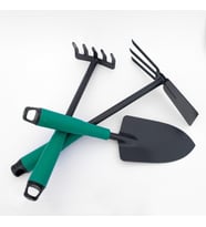 Metal 3 Parça Bahçe Seti - Çapa Tırmık Kürek Set - Bahçe Hobi Seti (Karışık)