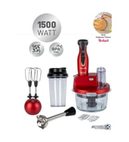 Dilimleyici ve rende 4 Bıçaklı Powelix 1500W Güç 1,5 Litre Cam Hazneli Blender & Mutfak Robotu