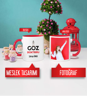 Göz Doktoru Kupa Bardak Kırmızı Fotoğraflı