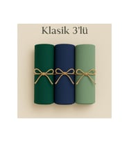 Penye Pamuksu Şal Klasik 3 lü Set (Zümrüt Yeşili)